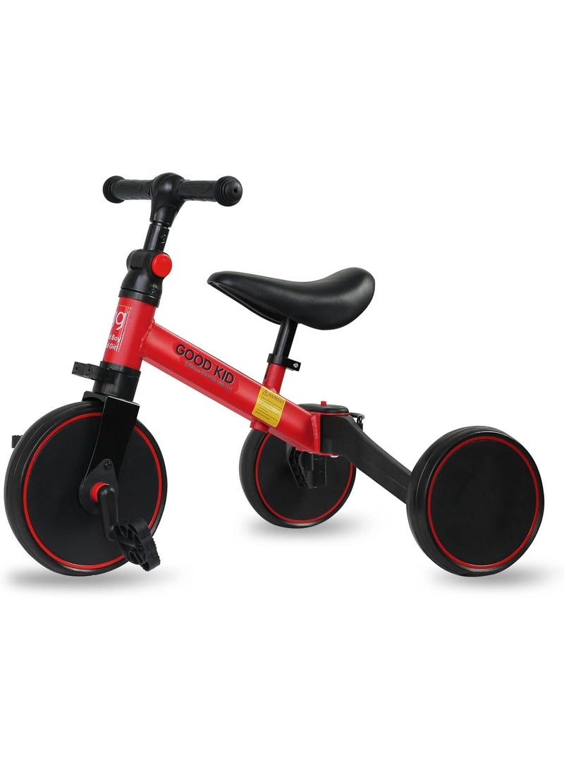 MUNTAQI 4-in-1 Kids Balance Bike & Tricycle for Toddlers – Adjustable Trike for 1-4 Years, Convertible Toddler Ride-On, Training Bike with Safety Handle & Footrest, Sturdy Frame for Boys & Girls - Image 1