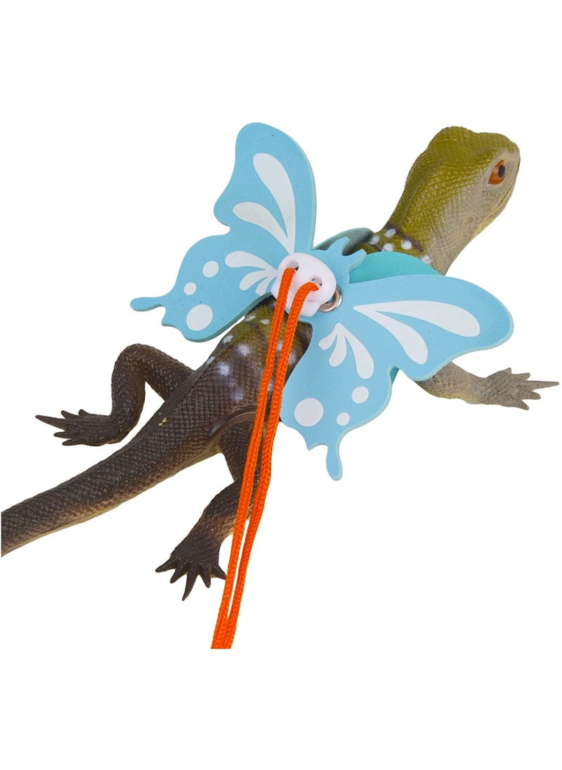 SYOSI Bearded Dragon Leash, Lizard Harness Adjustable Reptile Harness Stylish Lizard Leash Bearded Dragon Outdoor Gear Reptile Walking Leash for Bearded Dragon Lizard Reptiles (Blue Butterfly)  - Image 4