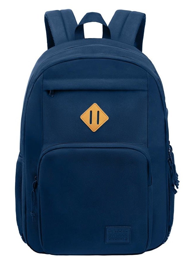 KEOFID Laptop Backpack, Travel Backpack for Men and Women, USB Charging Port, Full Blue, 17.3Inches, Classic - Image 1