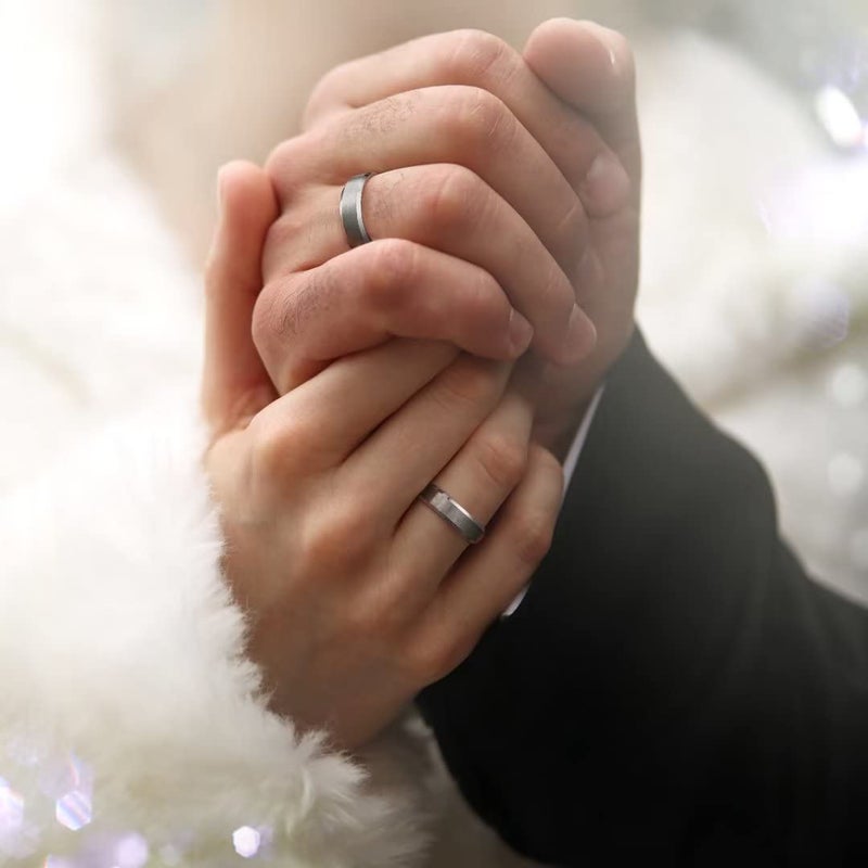 King Will Sliver Titanium Wedding Ring for Men Women-7mm Width Wedding Band Matte Finished Engagement Ring Beveled Edge Design Comfort Fit Size 9 - Image 4