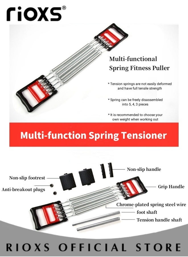 RIOXS Multi-functional Spring Fitness Tensioner Arm Puller for Arm Muscle Exerciser Dual-purpose Spring Tensioner with 1 Pair Protective Gloves  - Image 3
