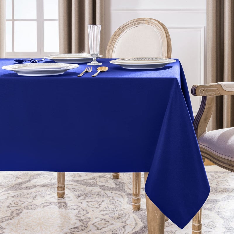 Softalker Rectangle Tablecloth  Waterproof & Stain Resistant Table Cloths Wrinkle Free Fabric Washable 210GSM Polyester Table Cover for Dining/Party/Outdoor - 52 x 70 inch Royal Blue - Image 2