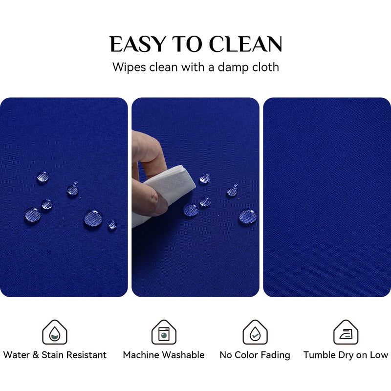 Softalker Rectangle Tablecloth  Waterproof & Stain Resistant Table Cloths Wrinkle Free Fabric Washable 210GSM Polyester Table Cover for Dining/Party/Outdoor - 52 x 70 inch Royal Blue - Image 3