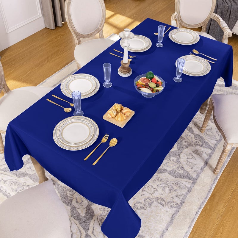 Softalker Rectangle Tablecloth  Waterproof & Stain Resistant Table Cloths Wrinkle Free Fabric Washable 210GSM Polyester Table Cover for Dining/Party/Outdoor - 52 x 70 inch Royal Blue - Image 1
