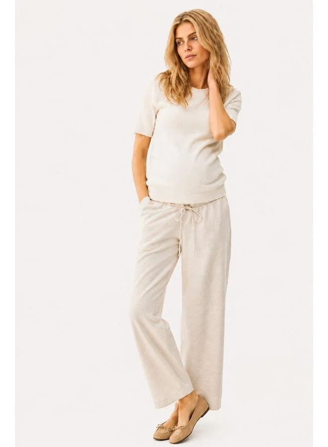LuvmaBelly MYRA8800 – Natural Linen Summer Maternity Pants.