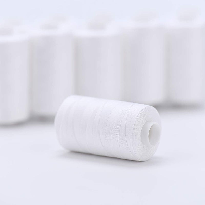 simthread All Purposes Cotton Quilting Thread 50s/3 Thread for Piecing Sewing etc - 550 Yards Each (12 White) - Image 3