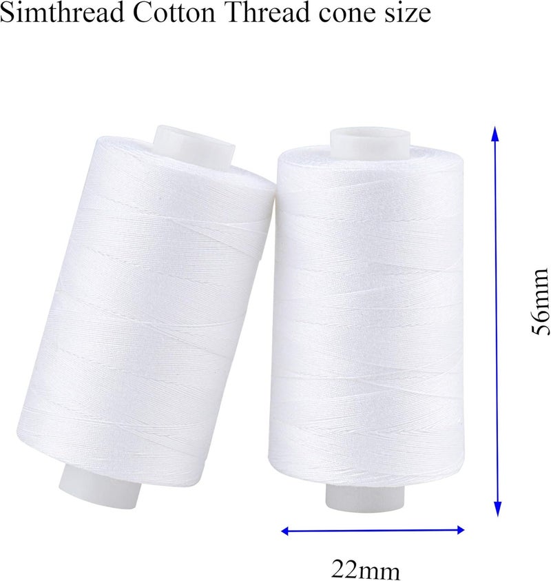 simthread All Purposes Cotton Quilting Thread 50s/3 Thread for Piecing Sewing etc - 550 Yards Each (12 White) - Image 4