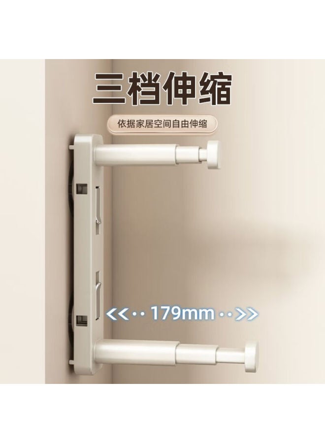 Jiadu Suction Cup Clothes Hanger Storage Organizer, Multi-functional Extendable Wall-mounted Hanger For Home And Balcony, No Drilling Required, Drying Rack And Storage Shelf