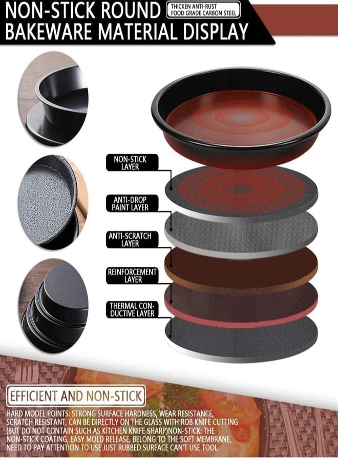 Aakarit Big Box 10 Inch Carbon Steel Pizza Tray | Non-Stick Bakeware | Round Shape Plate Cake Pan Baking Mould | Used in Serving Microwave Oven Tools | Black (24 cm) - Image 5
