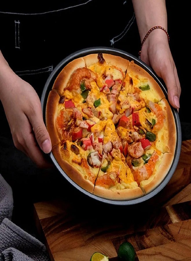 Aakarit Big Box 10 Inch Carbon Steel Pizza Tray | Non-Stick Bakeware | Round Shape Plate Cake Pan Baking Mould | Used in Serving Microwave Oven Tools | Black (24 cm) - Image 3
