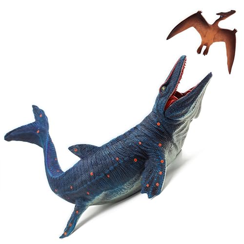 Gemini&Genius Realistic Mosasaurus & Pterosaur Dinosaur Toys for Kids, Play & Display Gifts or Party Supplies, Collection, Bath Toys - Image 1
