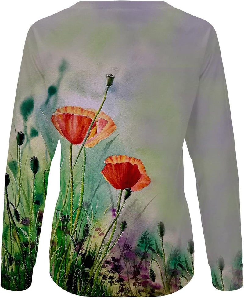cheekyglo Women's Long Sleeve Round Neck Sweatshirt Casual Graphic Print Pullover Comfy Loose Fit Fall Shirts Blouse - Image 3