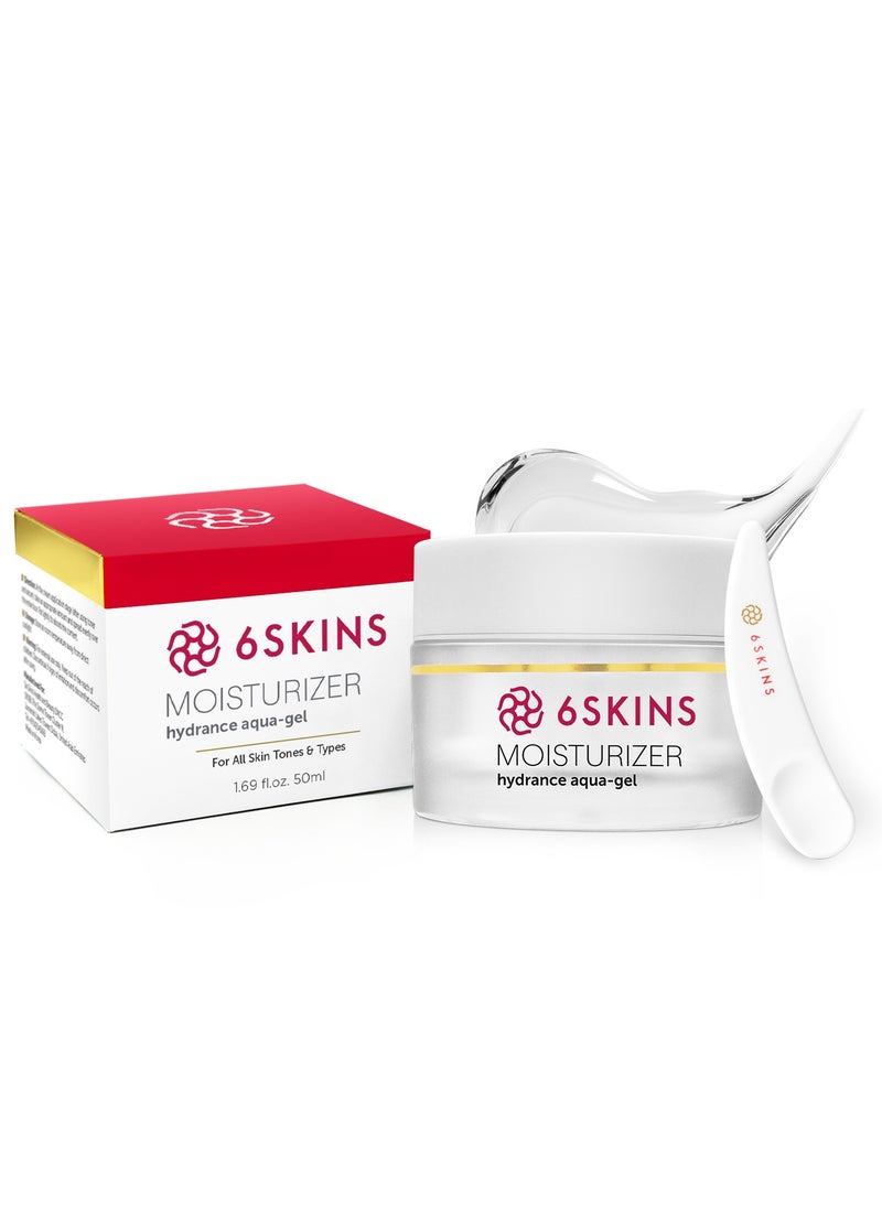 6SKINS - Aqua Gel Face Moisturizer with Niacinamide and Ceramides, Ultra Light Daily Moisturizer Face Cream - K Beauty Skincare for Plumping & Glowing Skin, For All Skin Types Non-Greasy 50ml / 1.7 oz - Image 1