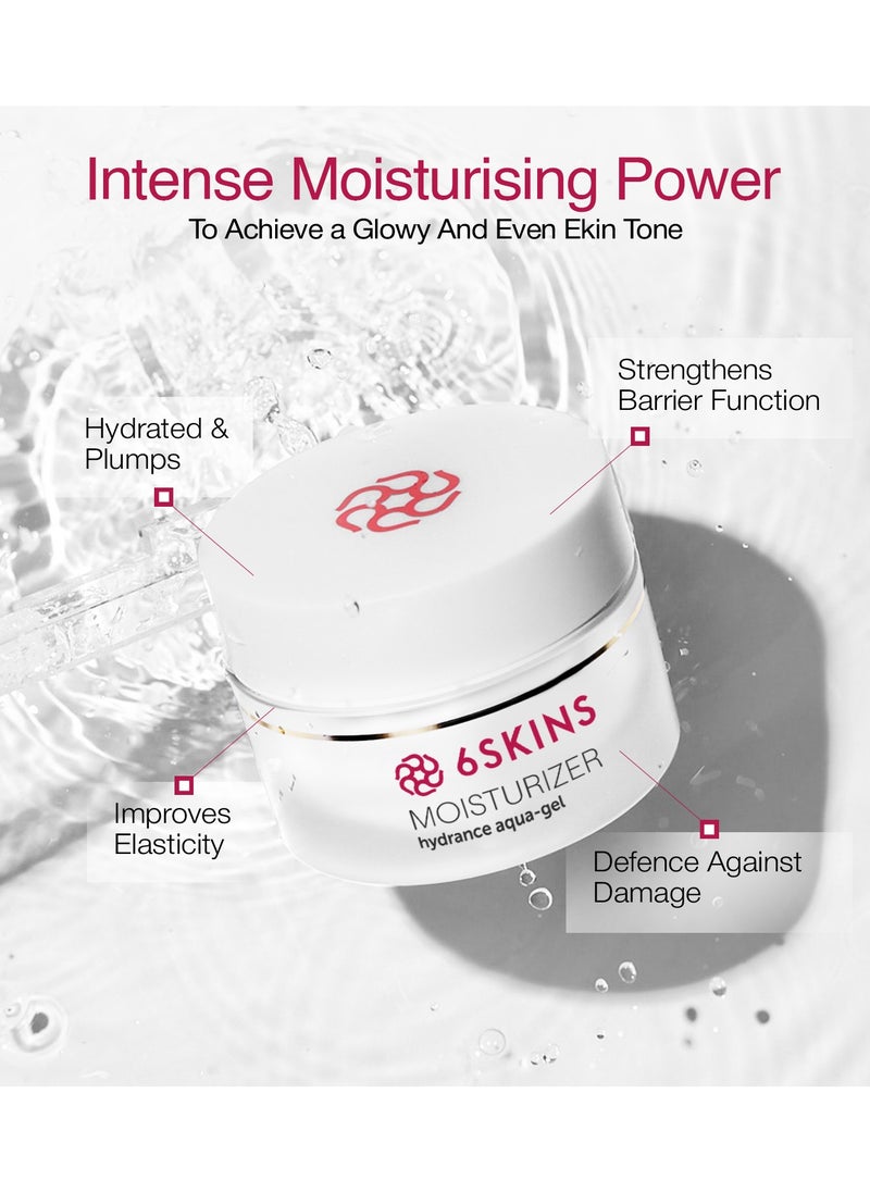 6SKINS - Aqua Gel Face Moisturizer with Niacinamide and Ceramides, Ultra Light Daily Moisturizer Face Cream - K Beauty Skincare for Plumping & Glowing Skin, For All Skin Types Non-Greasy 50ml / 1.7 oz - Image 1