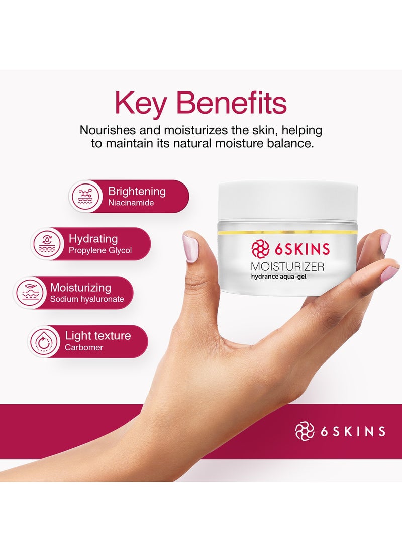 6SKINS - Aqua Gel Face Moisturizer with Niacinamide and Ceramides, Ultra Light Daily Moisturizer Face Cream - K Beauty Skincare for Plumping & Glowing Skin, For All Skin Types Non-Greasy 50ml / 1.7 oz - Image 1