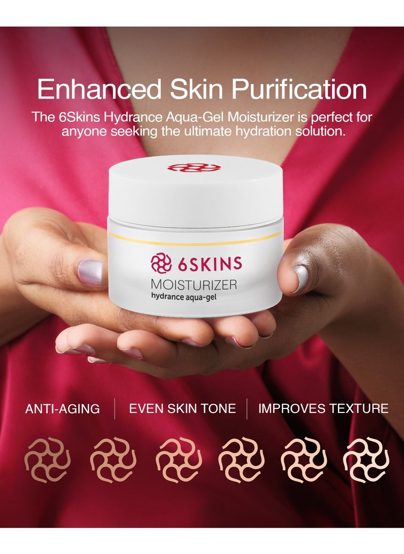 6SKINS - Aqua Gel Face Moisturizer with Niacinamide and Ceramides, Ultra Light Daily Moisturizer Face Cream - K Beauty Skincare for Plumping & Glowing Skin, For All Skin Types Non-Greasy 50ml / 1.7 oz - Image 1