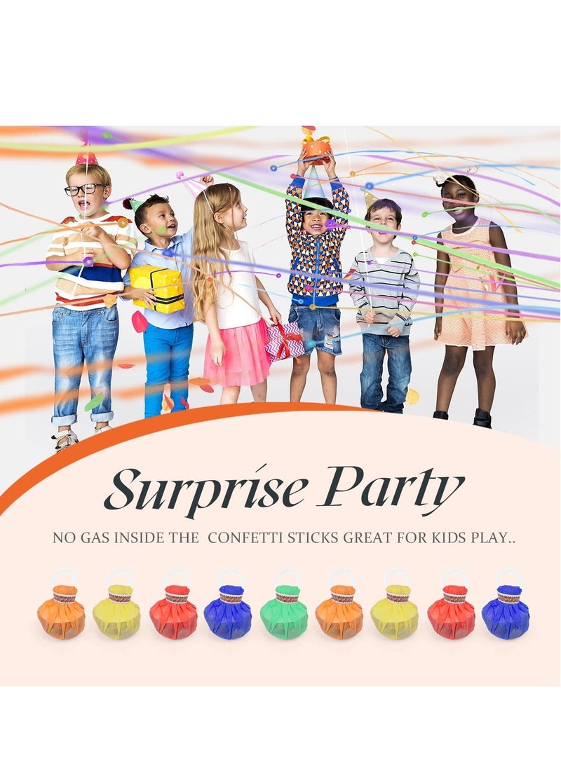 Generic - 10Pack Paper Streamers Multi-Color No Mess Paper Crackers Hand Throw Confetti Streamer for Birthday Wedding Party Celebrations - Image 1