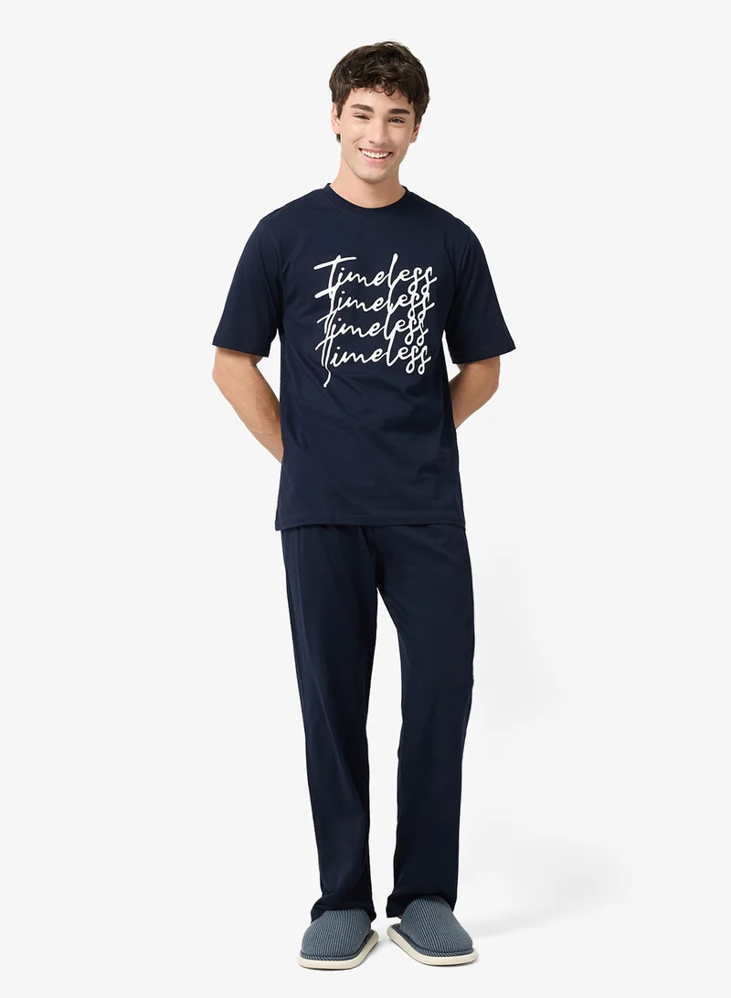 Seventy Five  Nightwear T-Shirt and Pant Set for Men | Best Price UAE