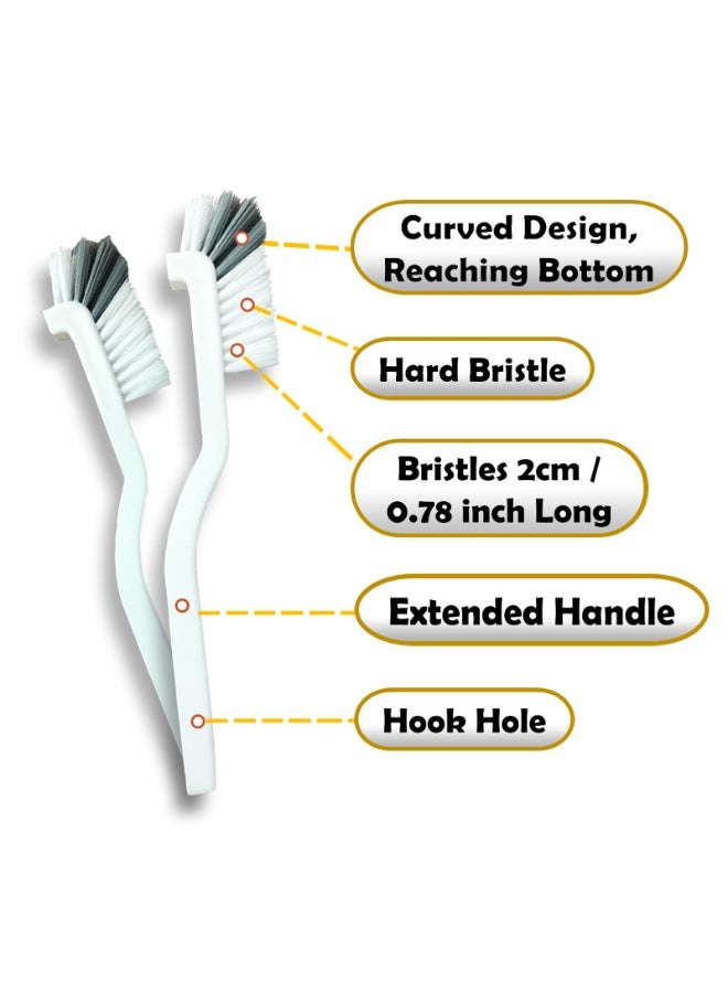Crevice Cleaning Brush Set, Multi-Purpose Hard Bristle Brushes for Deep Cleaning Kitchen, Bathroom, Grout, Sink, Cup, Teapot, Bottle, Blender, Corners, Tight Spaces & More - Image 3