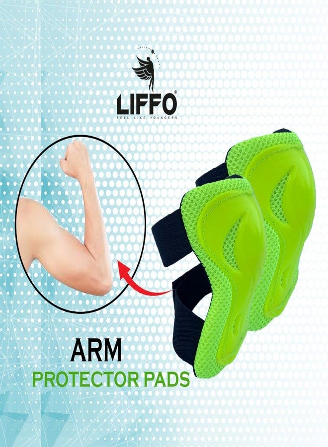 Liffo® Protective Set Guard Protection kit for Skating, Cycling & Skateboarding for Kids Age 6-15 Years with Knee, Elbow and Wrist Guards with Skate Bag Green (M) - Image 5