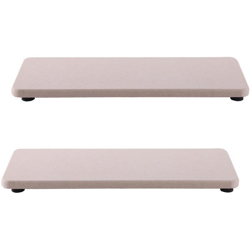 NiuYichee 2 Pcs Water Absorbing Stone Trays KitchenBathroom Sink Soap Dish Diatomite Tray Used for Hand Soap  Cosmetic Bottles in The Modern Home 315 W x 87 L Light Gray