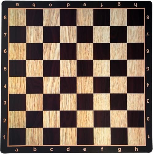 WE Games Mousepad Chess Board 20 in with Realistic Wood Grain Design Premium Tournament Chess Mat Perfect Travel Chess Board for Adults - Image 1