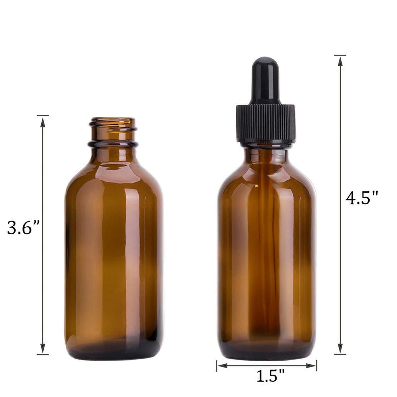 Kingrol Kingrol 30 Pack Amber Glass Bottles with Glass Eye Dropper 2 oz Dropper Bottles for Essential Oils Perfumes Aromatherapy Chemistry Lab Chemicals  - Image 2