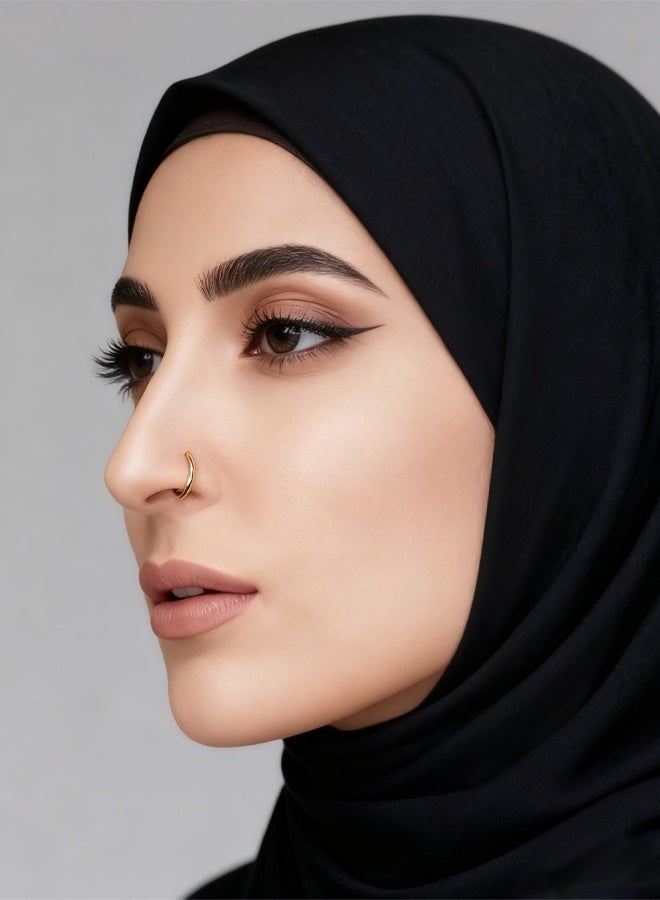 2 قطعة من حلق الأنف المزيف على شكل دائرة D تصميم جذاب بدون ثقب الأنف مشبك مع الفولاذ المقاوم للصدأ الحاجز الأنفي أسلوب الموضة مجوهرات الجسم للارتداء اليومي ليالي المواعدة الحفلات المهرجانات ملابس العطلات التجمعات، الذهب والفضة - Image 2