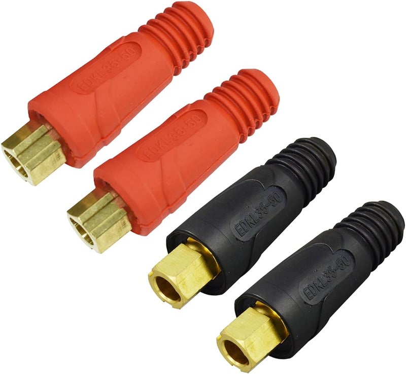 RIVERWELD TIG Welding Cable Panel Connector Socket EDKL35-50 315Amp with Black and Red Color Dinse-Style Quick Fitting 4pcs - Image 1