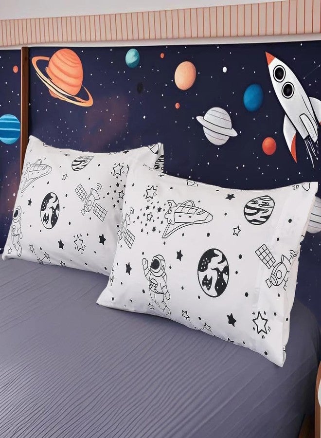 MAG White Space Pillowcases, 2 Packed ForToddlers Kids,Boys Teens and Girls, Galaxy Style,Size 20”*30” (Queen, Black and White) - Image 5