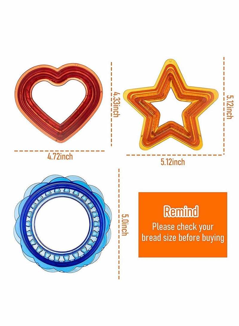KASTWAVE Sandwich Cutter And Sealing Machine, 3 Sets Of Children'S Bento Sandwich Cutter Bento Box Non-Crusting Sandwich Maker, Star-Shaped Sandwich Scourer Mold For Boys And Girls - Image 2