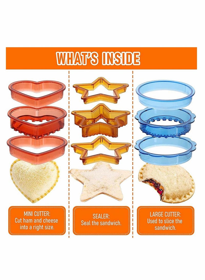 KASTWAVE Sandwich Cutter And Sealing Machine, 3 Sets Of Children'S Bento Sandwich Cutter Bento Box Non-Crusting Sandwich Maker, Star-Shaped Sandwich Scourer Mold For Boys And Girls - Image 4