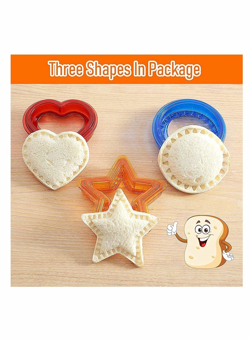 KASTWAVE Sandwich Cutter And Sealing Machine, 3 Sets Of Children'S Bento Sandwich Cutter Bento Box Non-Crusting Sandwich Maker, Star-Shaped Sandwich Scourer Mold For Boys And Girls - Image 5