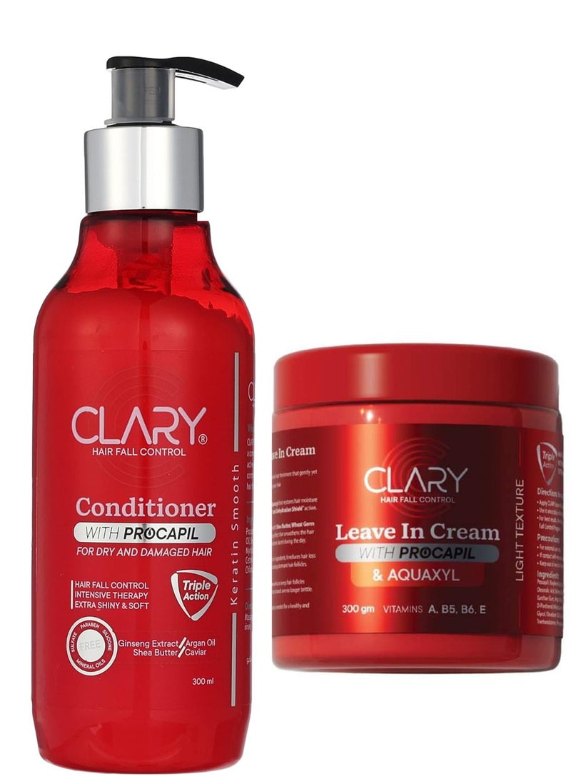 Clary  Leave In Cream +Clary Hair Conditioner 600Ml