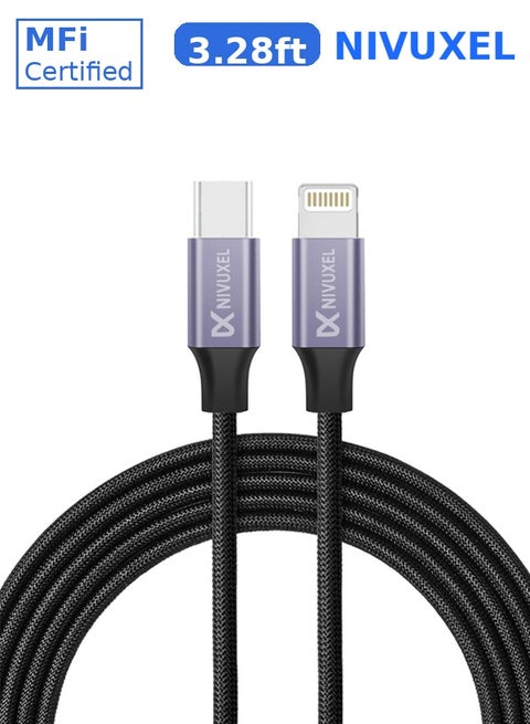 USB-C to Lightning Cable 3.28ft, MFi Certified PD 20W Fast Charging Cord, Durable Nylon Braided Type C iPhone Charger Cable for iPhone 14/13/12/11 Series & iPad