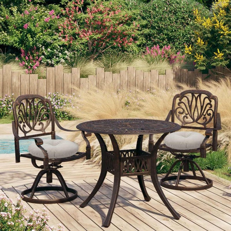 FUNHOME Bistro Chair Cushions 15 inch,Set of 2,Tufted Round Chair Cushions with Ties,15"x15"x4",Water Resistant Round Seat Cushion for Barstool Chairs,Patio Garden Kitchen Outdoor Furniture(Light Brown) - Image 4