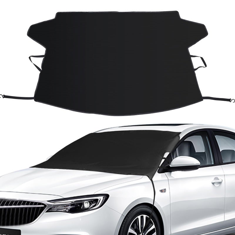 RETALPQ Windshield Cover for Ice and Snow, Car Windshield Snow Cover Winter Ice Sunshade Protector, Universal Fit SUV Auto Car Cover Snow Water Proof UV Dust Resistant, 63 Inches Wide - Image 1