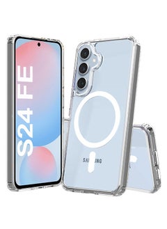 Case for Samsung Galaxy S24 FE 5G 2024, Magnetic Cover Compatible with MagSafe, Hard Back Slim Shockproof Bumper, Support Wireless Charging