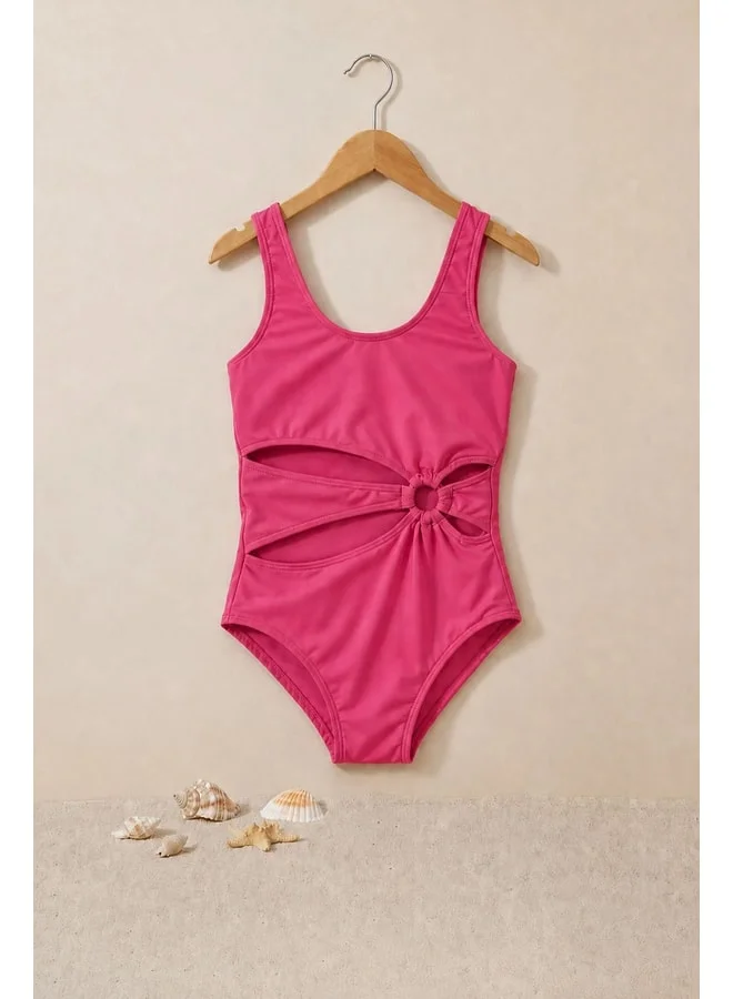 zuzunga Ring-Detail Cut-Out Girls' Monokini.