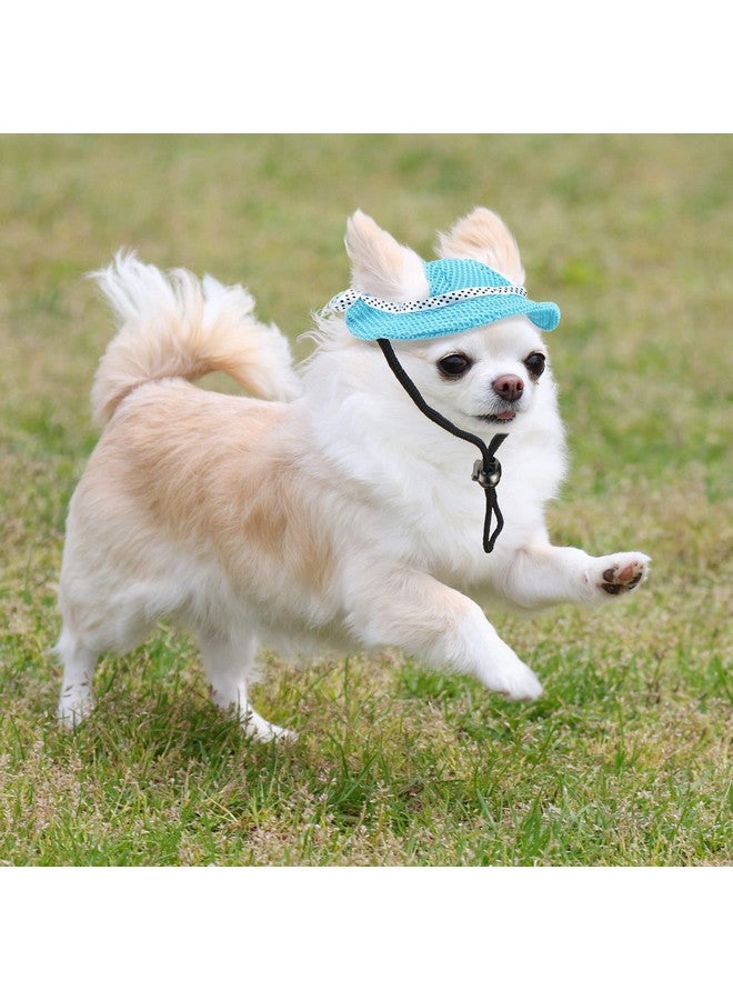 Frienda 2 Pcs Dog Hat Pet Sun Visor Hat Pet Beach Princess Cap Sun Protection Cap Mesh Porous Cap with Ear Holes and Chin Strap for Small Dogs Pug Chihuahua Shih Tzu Yorkshire Terriers - Image 3