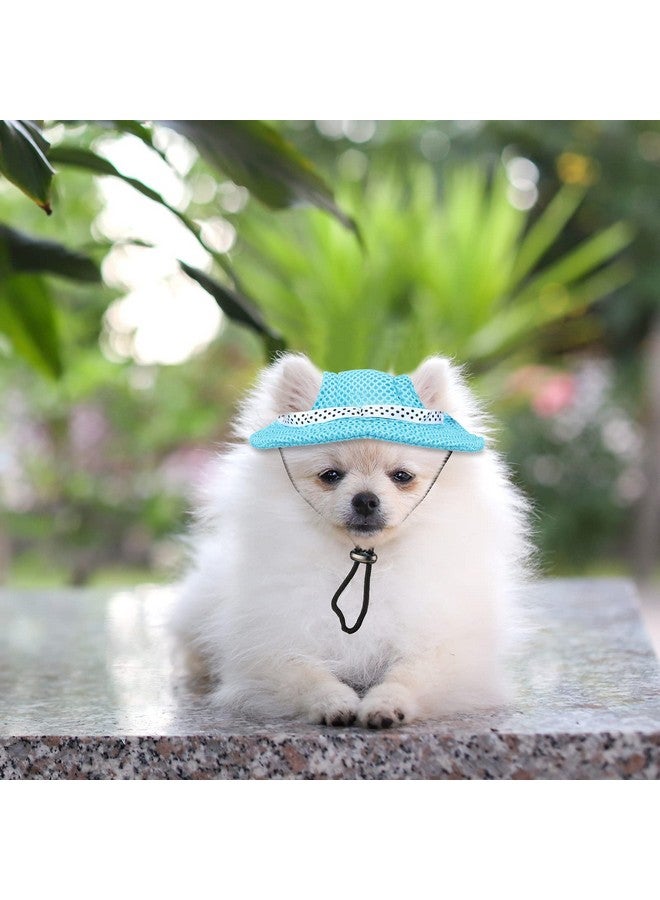 Frienda 2 Pcs Dog Hat Pet Sun Visor Hat Pet Beach Princess Cap Sun Protection Cap Mesh Porous Cap with Ear Holes and Chin Strap for Small Dogs Pug Chihuahua Shih Tzu Yorkshire Terriers - Image 5
