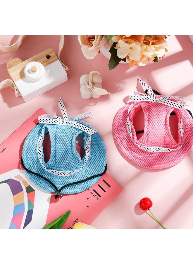 Frienda 2 Pcs Dog Hat Pet Sun Visor Hat Pet Beach Princess Cap Sun Protection Cap Mesh Porous Cap with Ear Holes and Chin Strap for Small Dogs Pug Chihuahua Shih Tzu Yorkshire Terriers - Image 4