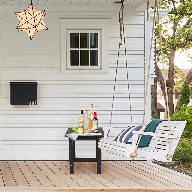 juserox Outdoor Side Table, Weather Resistant Double Small Adirondack Side Table, Outdoor Indoor End Table for Chair, 17" Patio Table for Pool, Deck and Porch, Black (Item1, Black) - Image 5