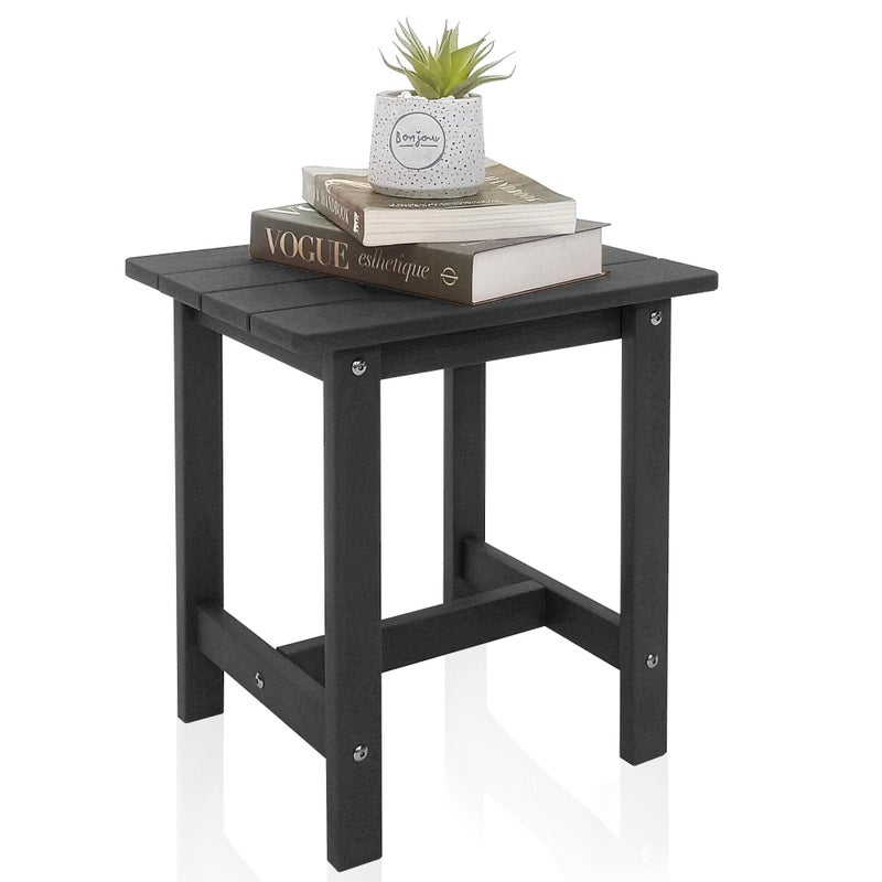 juserox Outdoor Side Table, Weather Resistant Double Small Adirondack Side Table, Outdoor Indoor End Table for Chair, 17" Patio Table for Pool, Deck and Porch, Black (Item1, Black) - Image 1