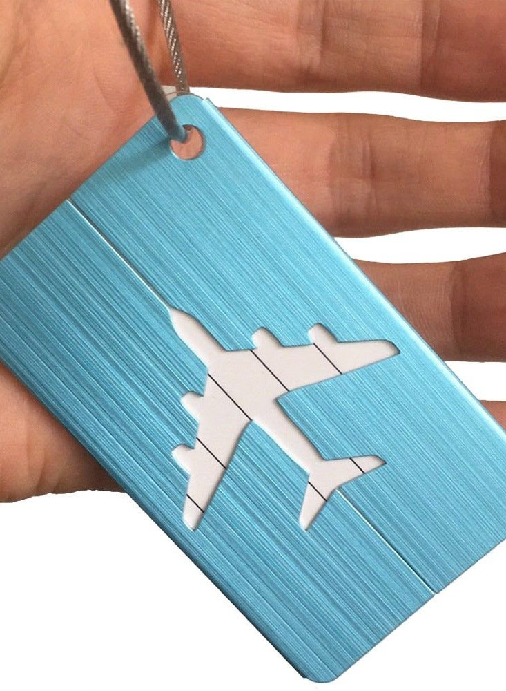 KASTWAVE Luggage Tag, Set of 5 Aluminum Metal Suitcase Luggage Tag Handbag School Bag Suitcase Instrument Tag Name Address Tag with Information Card Paper Waterproof Card and Wire Loop - Image 5