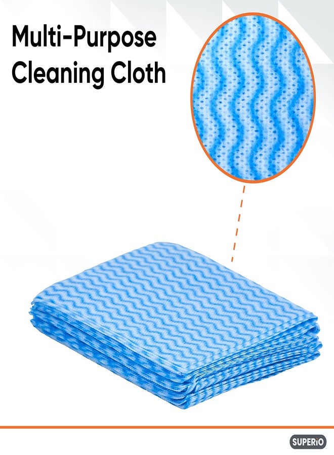 Superio Handy Wipes for Kitchen - Blue Reusable Multi-Purpose Heavy-Duty Cleaning Cloth for House, Bathroom, and Office. Disposable Dish Towel (5 - Image 2