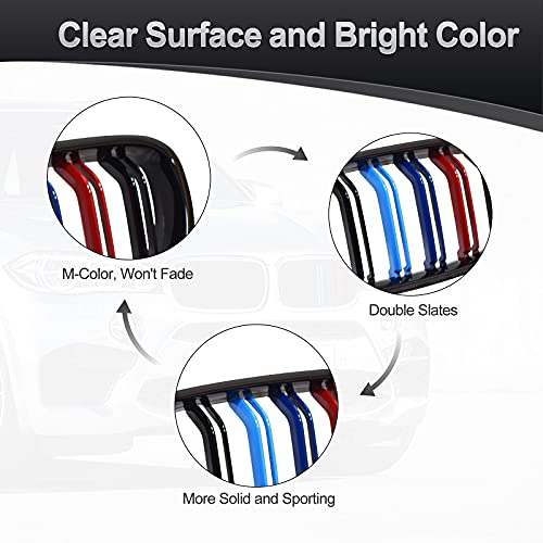 ATPOEN Grill Grille Kindey for BMW 5 Series F10 F11 F18 M5 520i 523i 525i 528i 530i 535i 550i 2010 2011 2012 2013 2014 2015 2016 2017 ATPOEN Front Grille, M-Color - Image 3