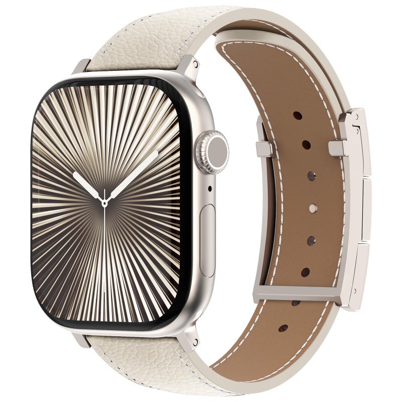 CHANCHY Leather Magnetic Watch Band Compatible with Apple Watch Bands 40mm 38mm 41mm 42mm 44mm 45mm 46mm, Top Grain Leather Dressy Band for Women Men iWatch Ultra SE3 Series 11/10/9/8/7/6/5/4/3/2/1 - Image 2