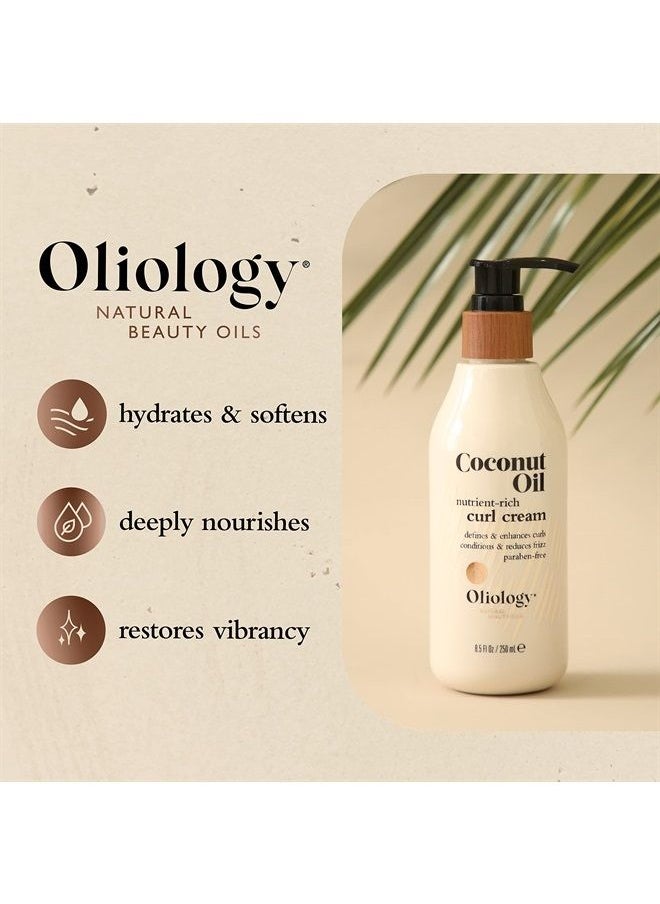 Oliology - Coconut Oil Curl Cream - Defines & Enhances Curls & Waves | Botanically Infused | Conditions & Reduces Frizz | Made in USA, Cruelty Free & Paraben Free (8.5oz) - Image 1