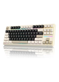 Attack Shark ATTACK SHARK X87 Wireless Mechanical Keyboard, Tri Mode-BT/2.4G/Wired, Hot-swappable Linear Switch, 87 Keys PBT Keycap, Gasket Structure, Rechargable RGB Backlit Gaming Keyboard(White)  - Image 1